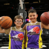 A picture of kids playing at the Unlocked Potential Flag Elite youth basketball league at the Phoenix Suns mortgage matchup arena.