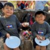 Two kids at the winter youth camp in Flagstaff, AZ.