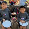 A picture of kids at unlocked potential summer youth camp in flagstaff eating
