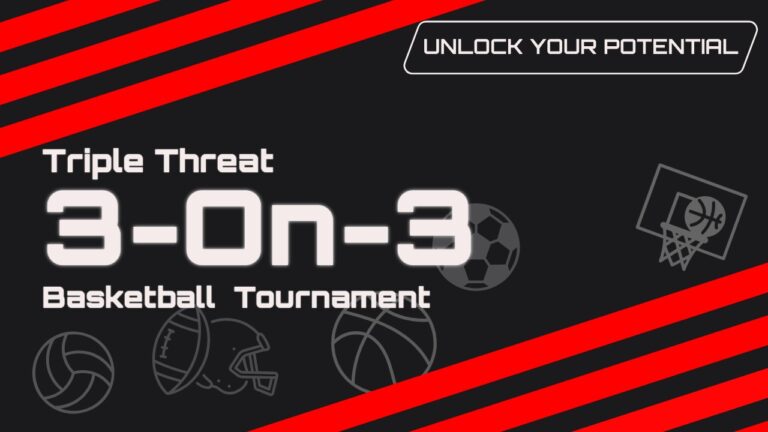 The thumbnail for the blog by Unlocked Potential titled 3-on-3 Triple Threat Basketball Tournament.