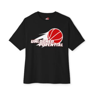Unlocked Potential Logo Red and Silver on a Black T-Shirt