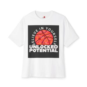 Believe In Yourself Logo White, Black and Red on a White T-Shirt