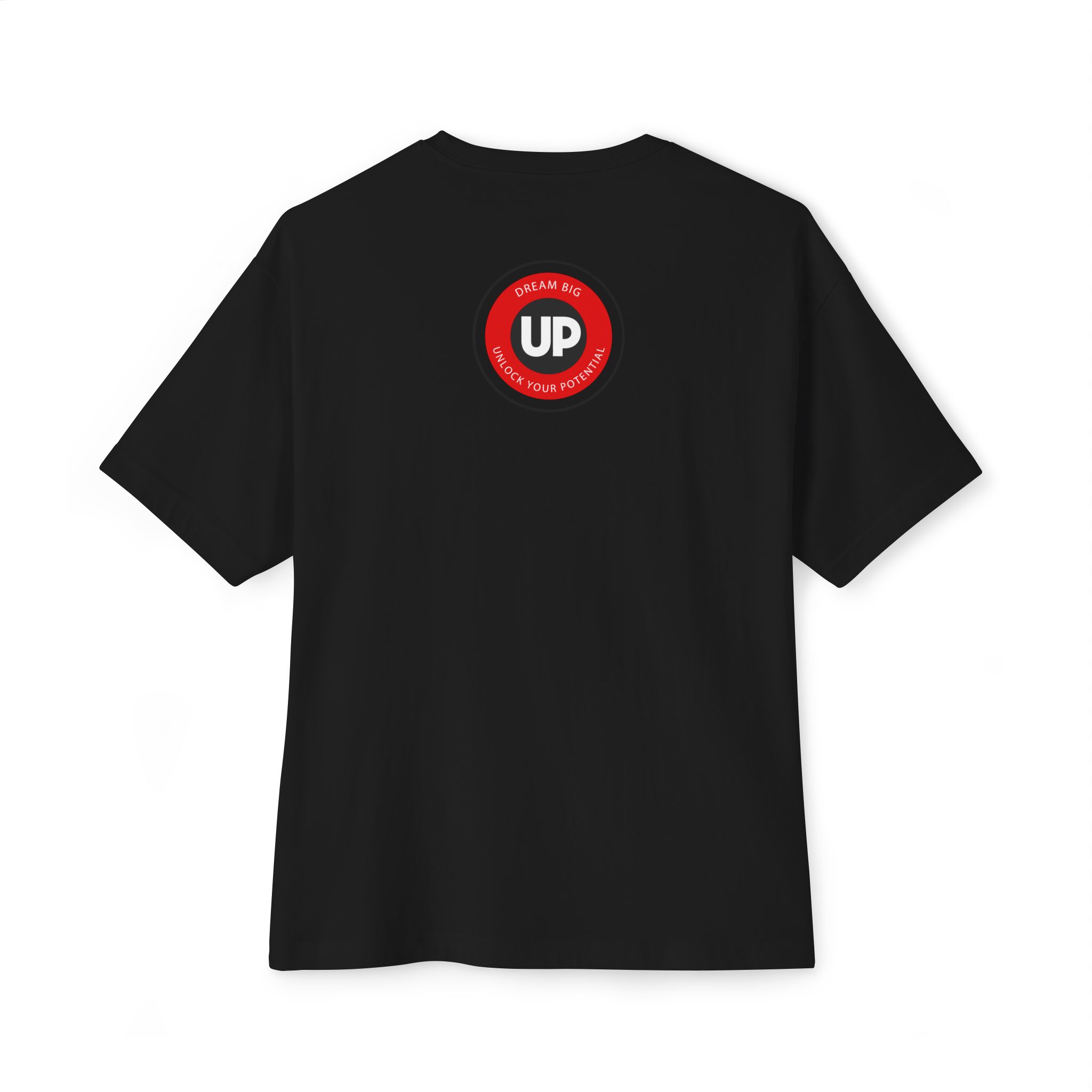 Unlocked Potential Logo Red and Silver on a Black T-Shirt