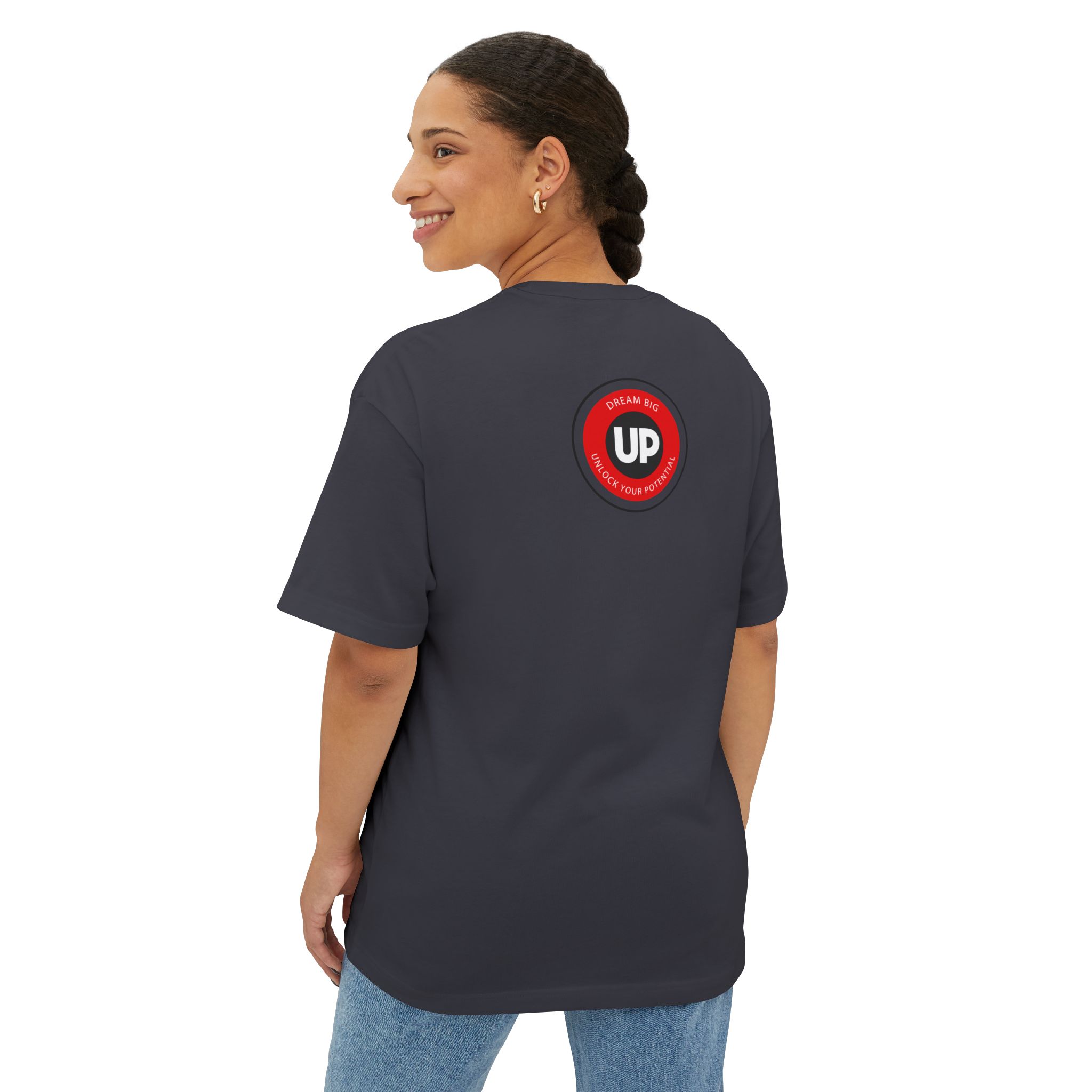 Unlocked Potential Logo Red and Silver on a Black T-Shirt