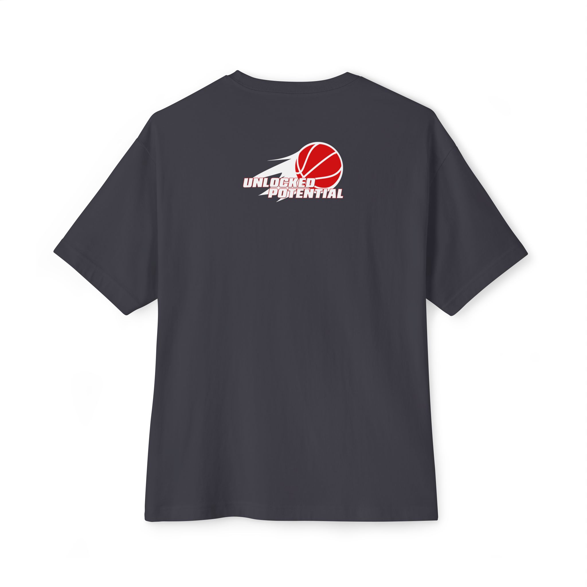 Circle Unlock Your Potential Logo Red With White on a Black T-Shirt