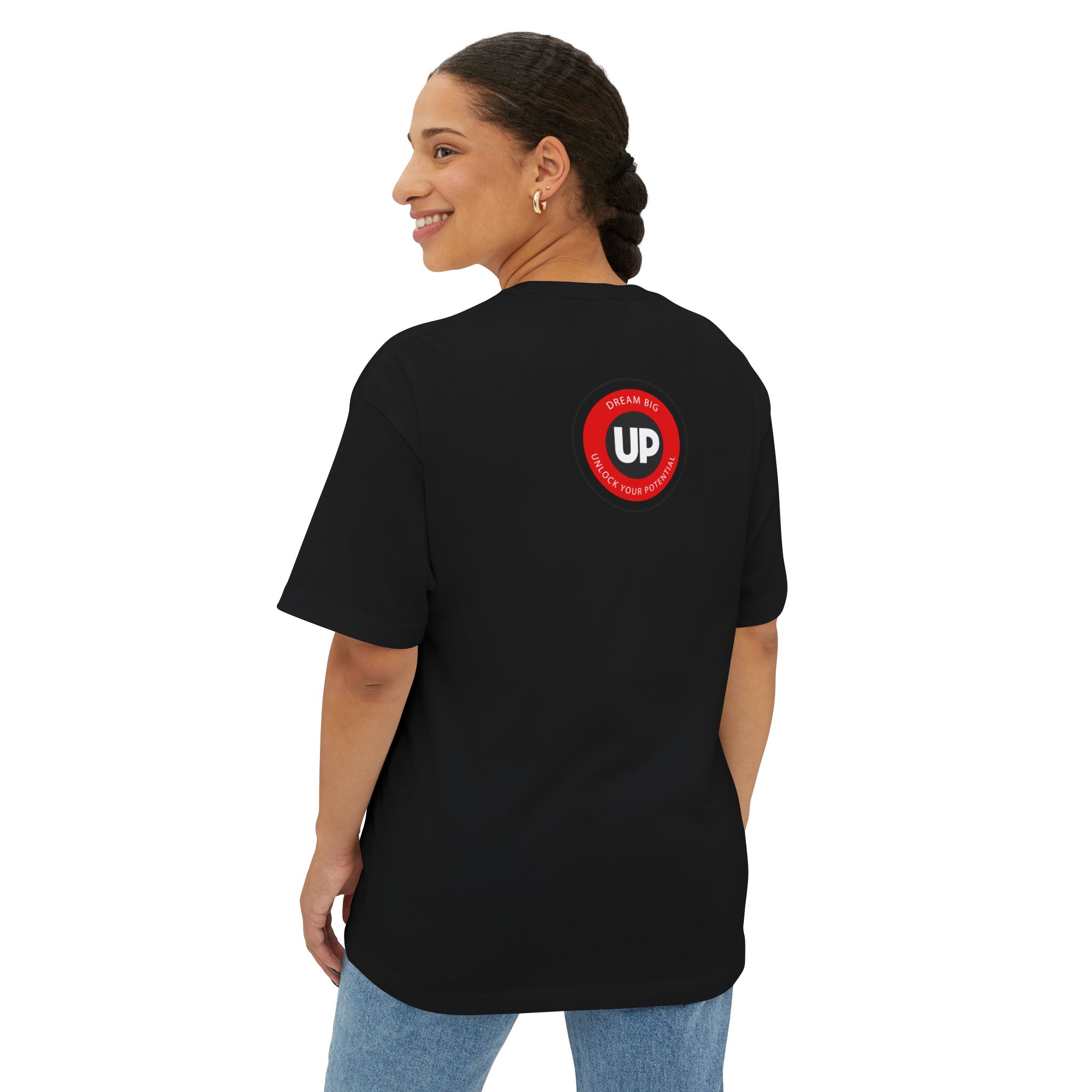 Unlocked Potential Logo Red and Silver on a Black T-Shirt