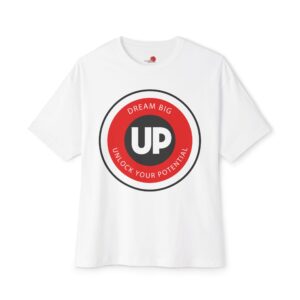 Unlocked Potential Circle Logo Red and Black on a White T-Shirt