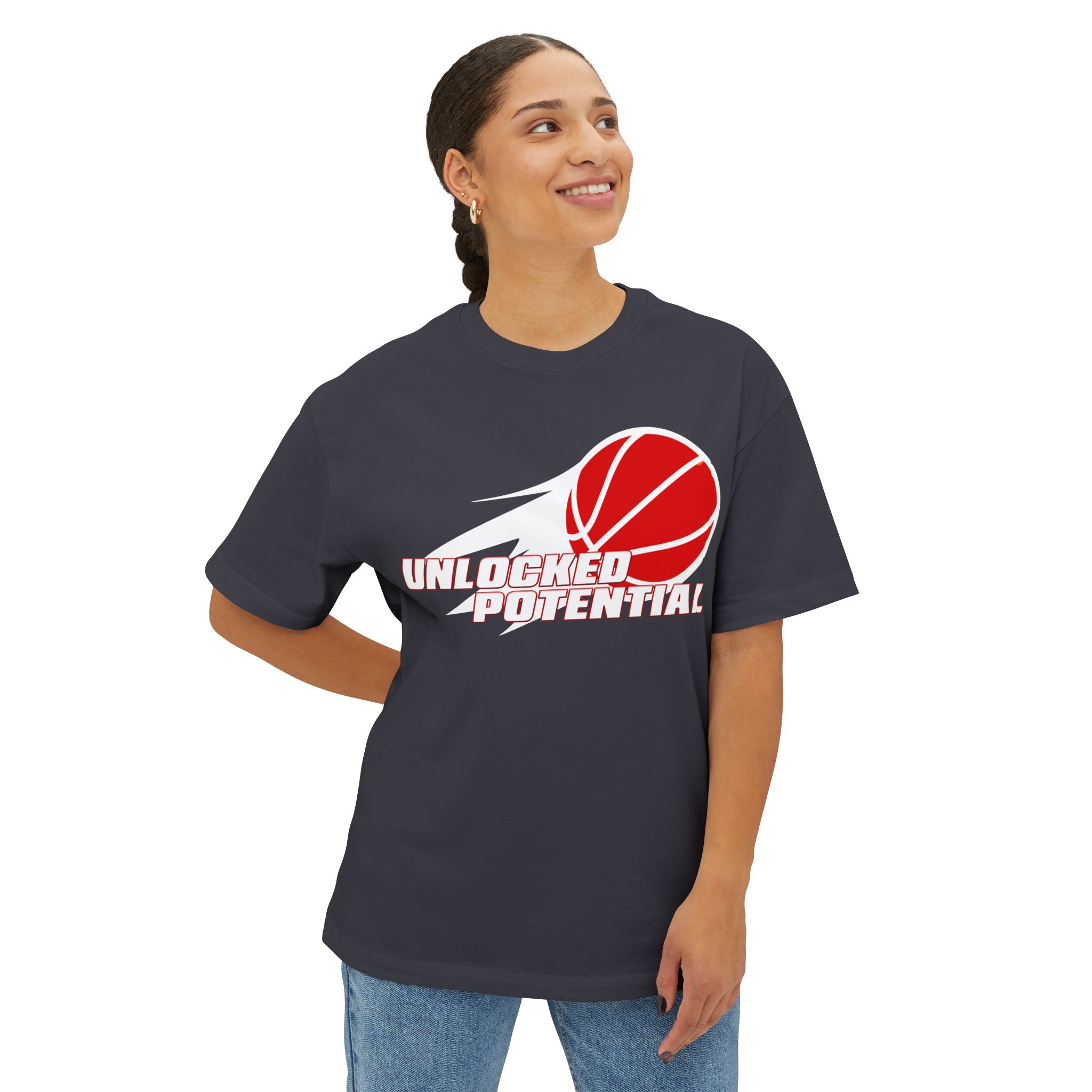 Unlocked Potential Logo Red and Silver on a Black T-Shirt