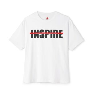 Inspire Logo Black with Red on A White T-Shirt